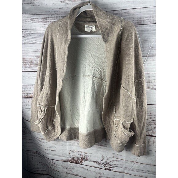 Gentle Fawn Open Front Beige Taupe Dolman Sleeve Cardigan M Coastal - Picture 1 of 8
